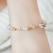 Giftest 白水晶白玉髓 / 光明之子 基督教耶穌手鍊手鏈水晶B11