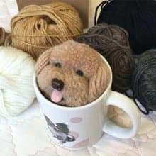 來一杯純手工製作貴賓鑰匙圈