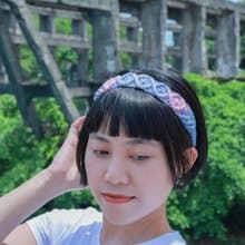 三色堇 手染編織鬆緊髮帶 成人兒童皆可配戴 職人手工染製