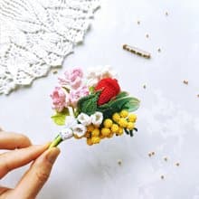 奧運鮮花胸針 奧運花花 奧運花束別針 鉤針胸針 北京奧運會