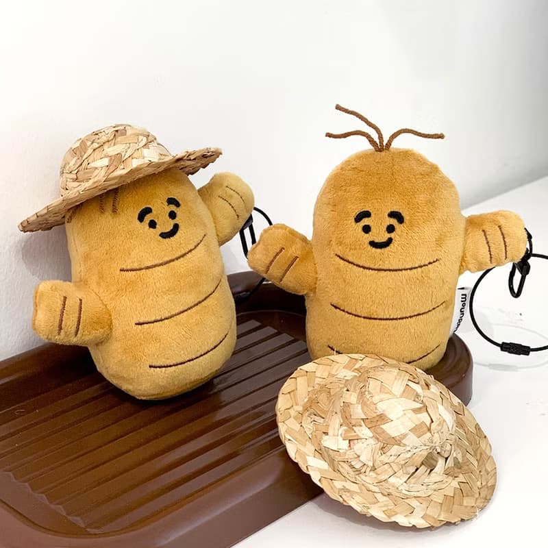 雨過山原創精品生薑毛絨掛件可愛防禿鑰匙扣搞怪背包掛飾玩偶禮物
