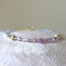 手鍊 紅寶石 紫水晶 天然石 - good -