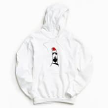 摩艾 聖誕 帽T 白色 原創 老公公 禮物 Xmas 石像 鬍子 Moai 