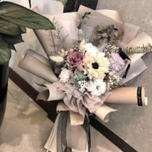 文青系 棕色 畢業花束 謝師花束 永生花束 乾燥花束 生日花束