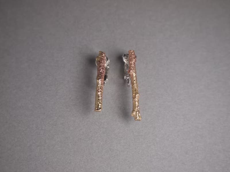 【Plant系列】 #a113 樹枝夾式耳環-金工手作銀飾