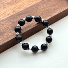 【星夜】藍砂石簡約鍍銀手鏈 聚財 勇氣信心意志【摩羯水瓶|1月】