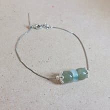 【親翠】天然翡翠fit天然和田北  純銀綠潤和田飄抹綠甜甜圈手串