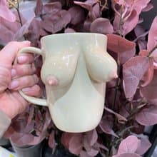 手工陶瓷咖啡杯－獨特的乳房設計有趣又富有藝術感的禮物