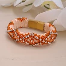 Crystal Bracelet for Women Luxury Orange Beaded Bracelet  水晶 水晶手鏈 彩髮晶 幽靈水晶