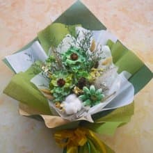 榜上有名.森林綠色系.乾燥花.永生花.情人節.生日.畢業花束