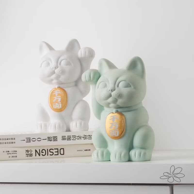 |woohuang | 水泥材質 | 超可愛五吋高( 12.5公分) 彩色招財貓