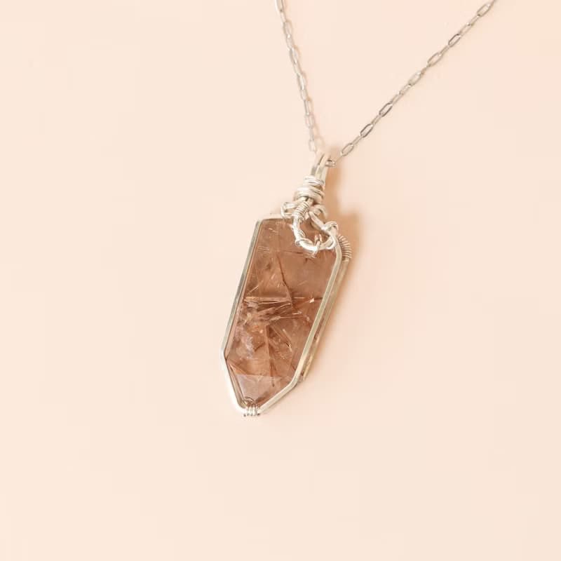 剎那 紅銅鈦 鈦晶 金屬編織 吊墜 項鍊