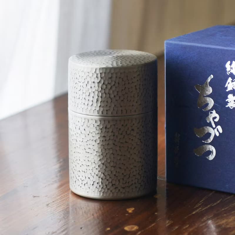 日本新光堂 日本製純銅鎚目紋茶葉罐/茶筒-多色可選