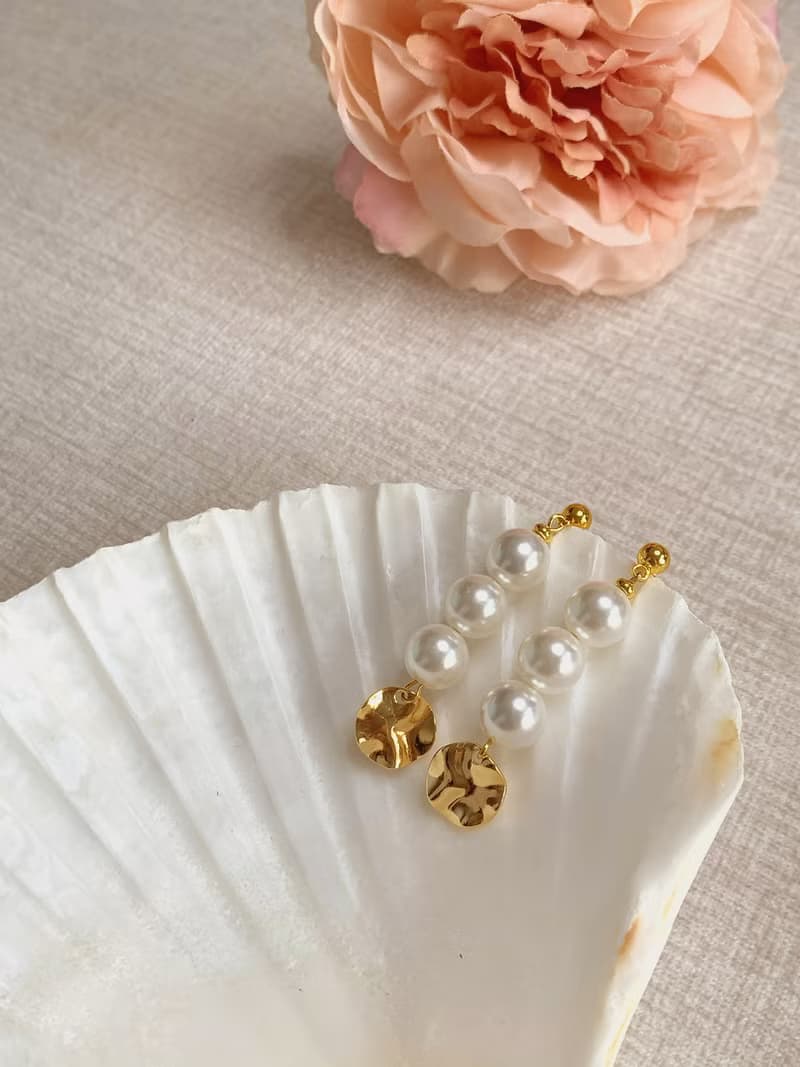 高質感氣質輕奢華垂墜珍珠耳飾_Mermaids tears