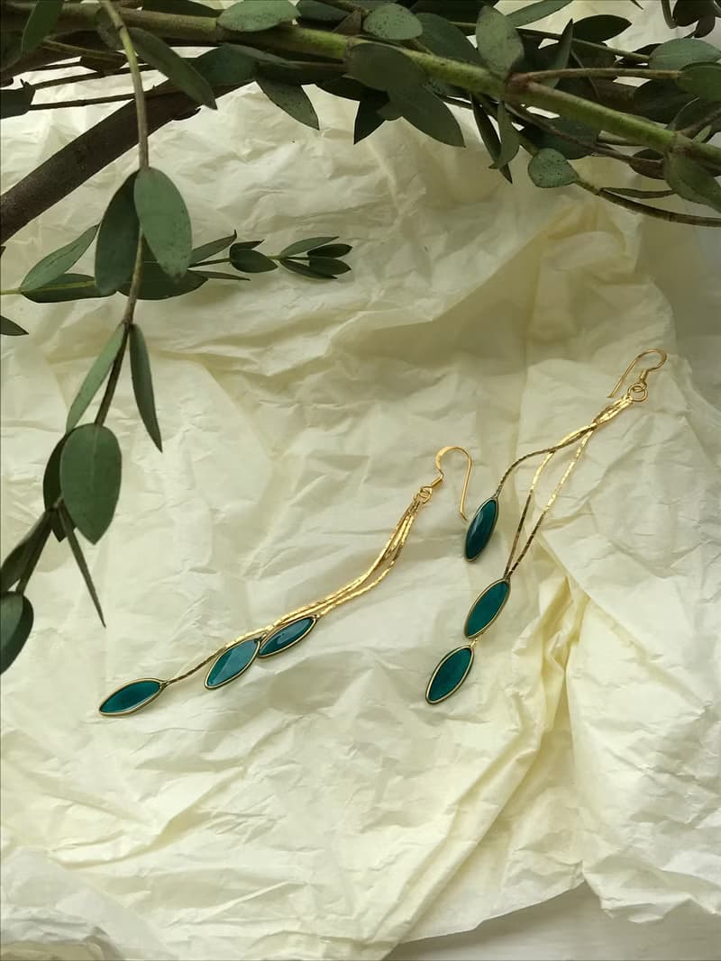 心裏的金藤蔓 耳環 / 耳夾可 樹脂 飾品 氣質 婚禮飾品