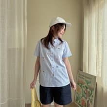 刺繡襯衫 (Embroidery Shirt) 藍色條紋 (Blue Stripe)