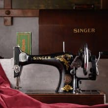 1954年Singer128K古董手搖縫紉機/附原廠工具盒與操作手冊
