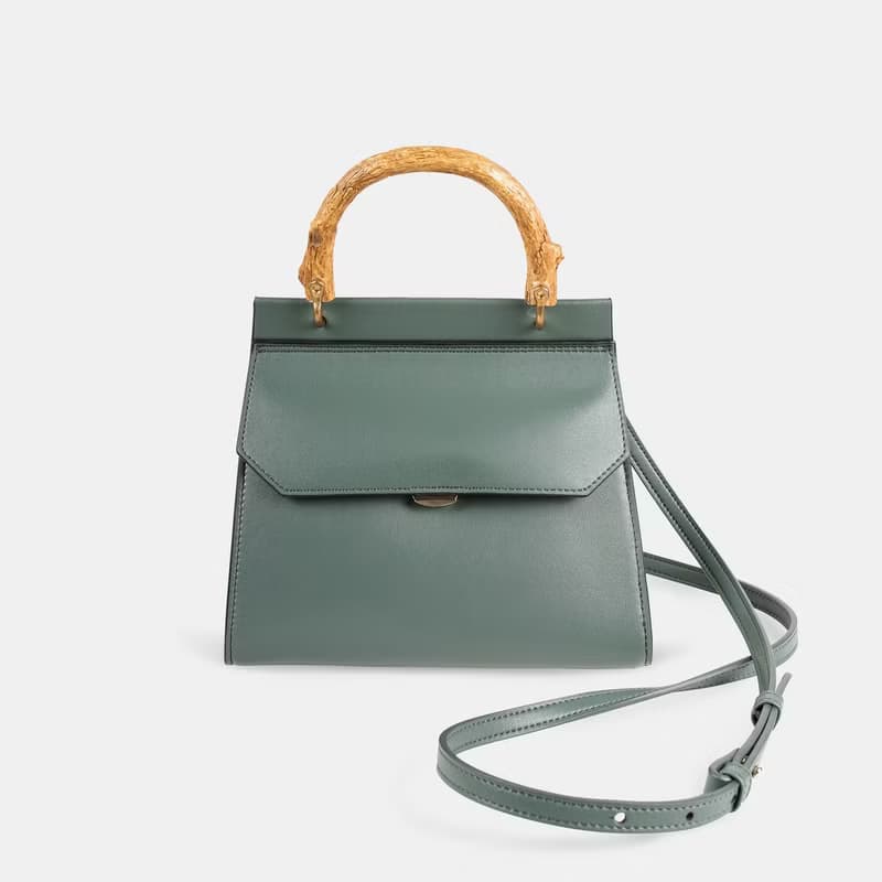 Mini Fir Bag 素皮革 手提包 斜背包 綠色