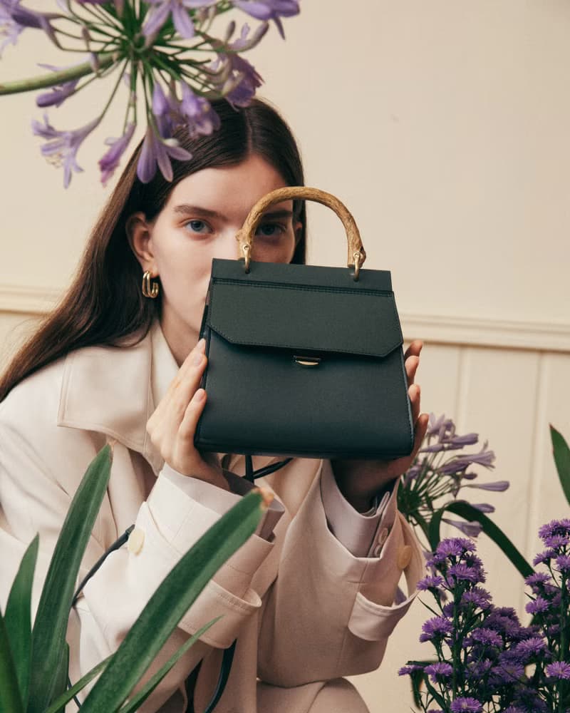 Mini Fir Bag 素皮革 手提包 斜背包 綠色