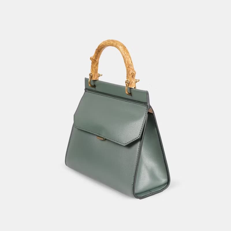 Mini Fir Bag 素皮革 手提包 斜背包 綠色