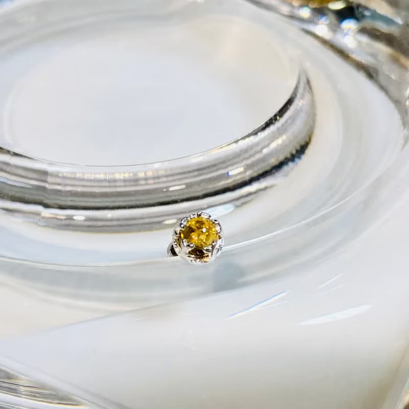 ITS-E153【925銀轉珠耳釘・寶石】碧璽月光石蛋白石耳環單只1個