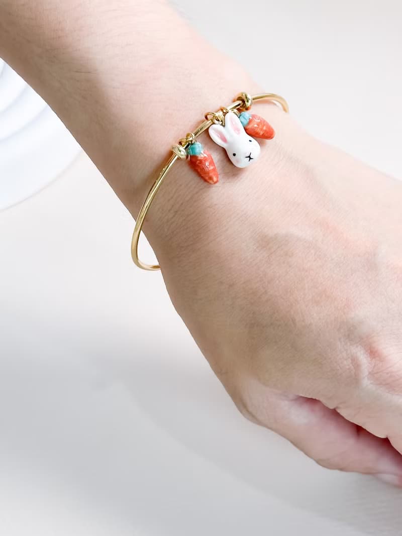 Rabbit + Carrot Porcelain Bracelet Set