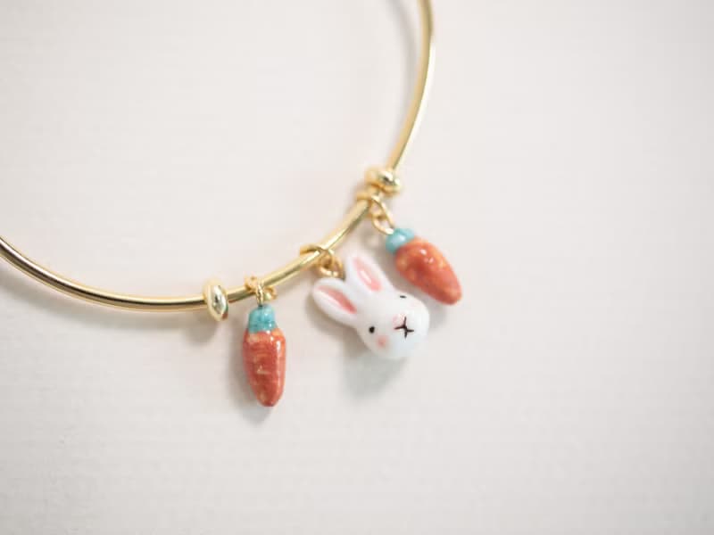 Rabbit + Carrot Porcelain Bracelet Set