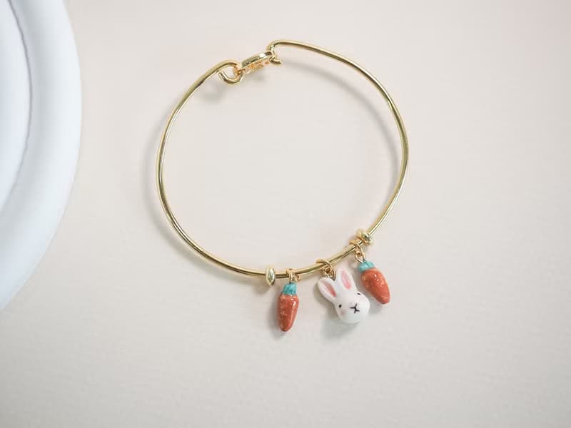 Rabbit + Carrot Porcelain Bracelet Set