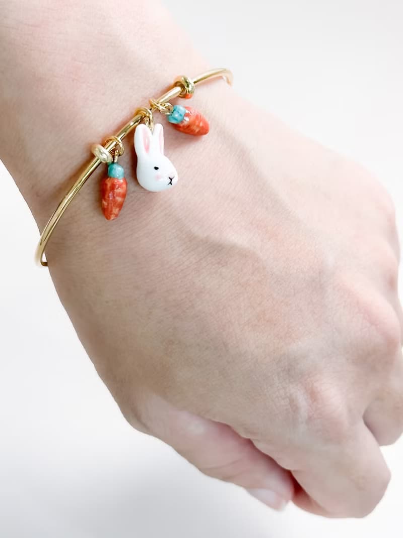 Rabbit + Carrot Porcelain Bracelet Set