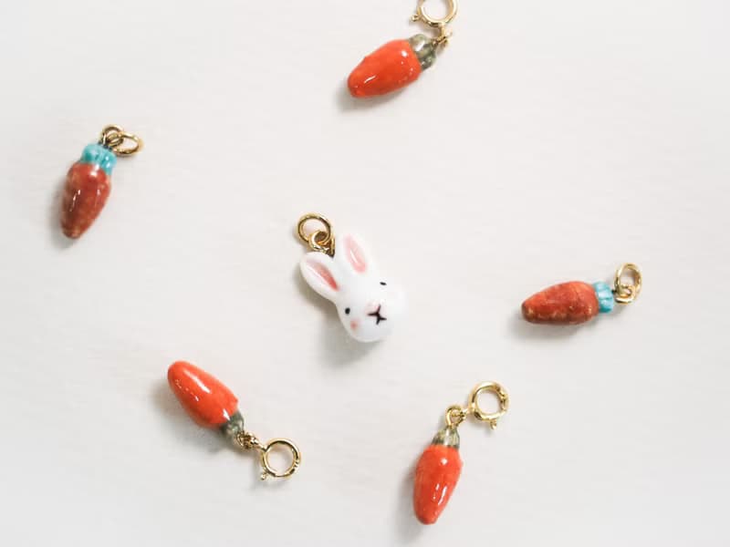 Rabbit + Carrot Porcelain Bracelet Set