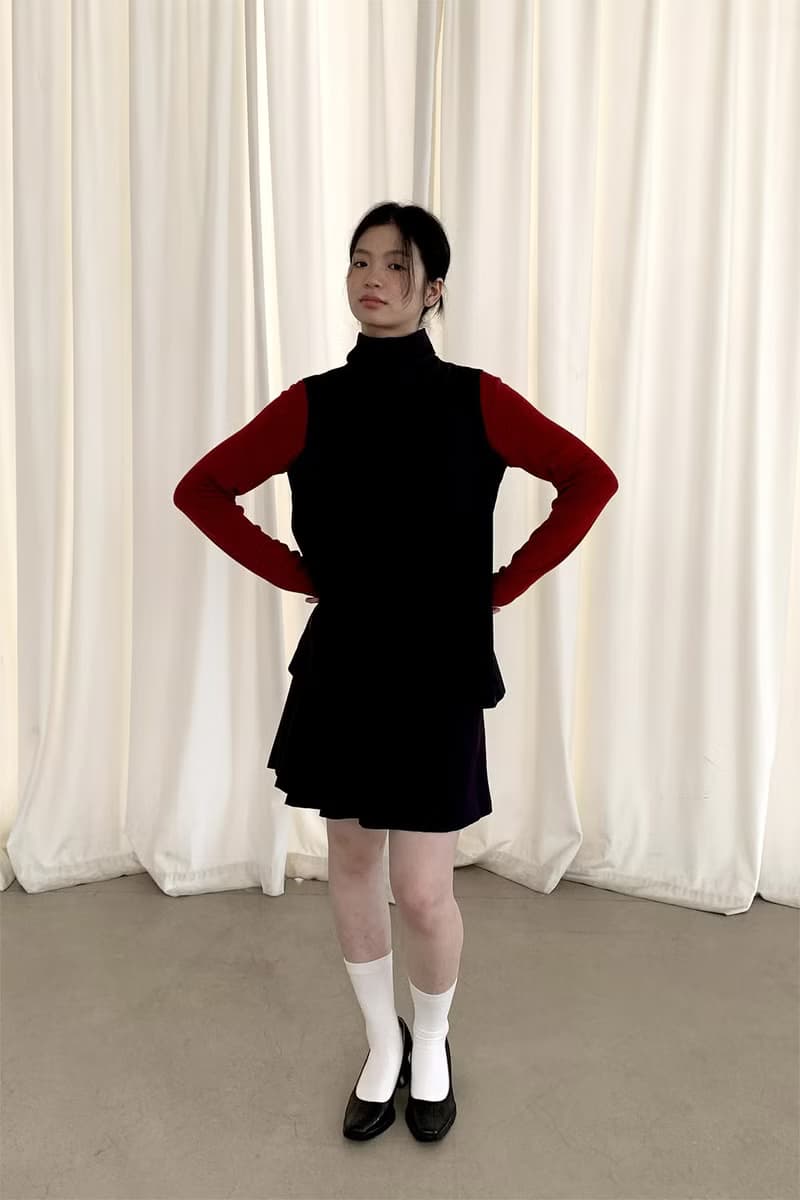 日系復古 通勤解構百褶短裙