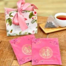 粉鶴緞帶精品盒-囍茶包*2/ 婚禮禮物-良也居食茶