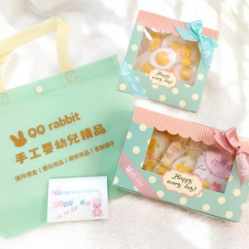 可繡名字。森林好朋友。手工訂製6件彌月組。可單買