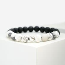 VSNS | 太極 - 白松石 天然石 黑白 串珠 情侶手環 男女手鍊 飾品