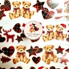 Christmas Label & Bear Transparent Matte Big Size Masking Tape