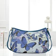 半月包  彎月斜背包 防潑水 平織緹花 紫戀蝶