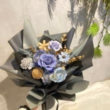 不凋永生花束 七夕 情人節 告白 畢業 莫蘭迪藍