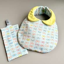 【 預購 】寶寶系列 - 小紳士圍兜- 粉藍蝴蝶