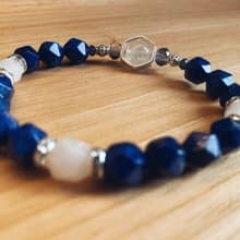 【水晶系列】切角面青金石手鍊