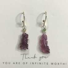 招財旺夫水晶I碧璽電氣石Tourmaline14K耳環I糖果金魚I情人節禮物