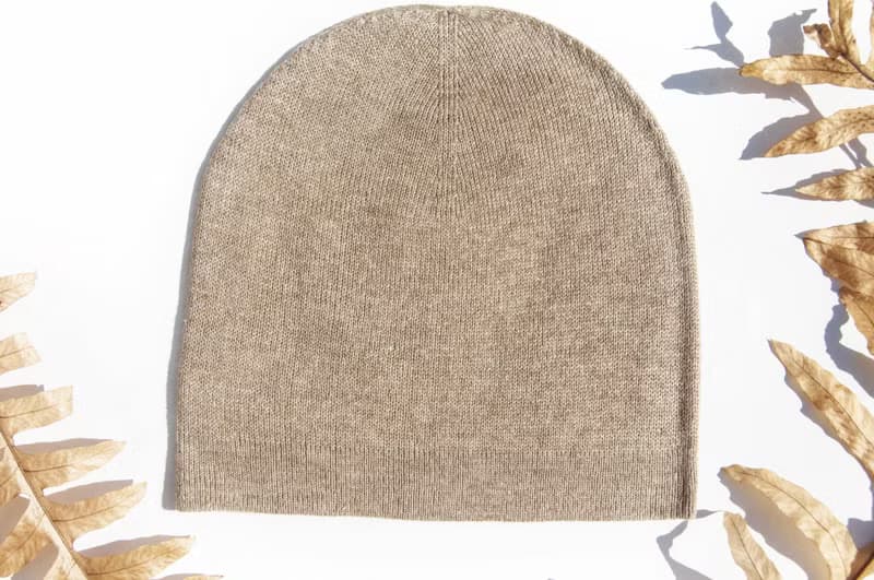 喀什米爾Cashmere針織羊絨帽 手工編織毛線帽 山羊絨編織帽-拿鐵