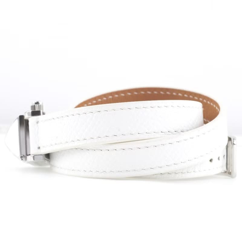 【日本直送】【HERMES】エルメス メドール・ロック トリプルトゥール ME2.112 SS×レザー 白 C クオーツ レディース 白文字盤 腕時計【中古】