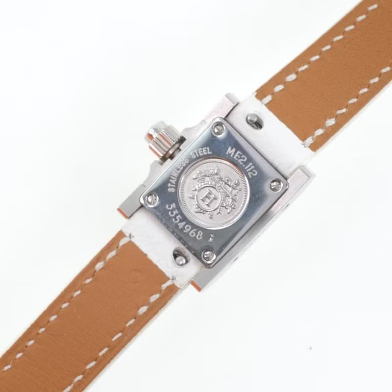 【日本直送】【HERMES】エルメス メドール・ロック トリプルトゥール ME2.112 SS×レザー 白 C クオーツ レディース 白文字盤 腕時計【中古】