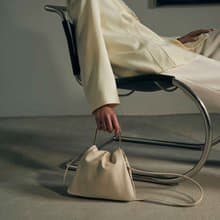 Poppy Bag 素皮革 手提包 斜背包 米白色