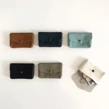 牛シュリンクレザーと牛床ベロアのコンパクト財布【7色】