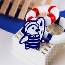 Penguin Surfer Dyed Metal Enamel Pin — Penguin Swim Club