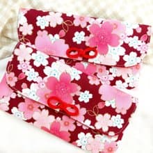 免費繡名字。紫紅櫻花。布紅包袋 / 口罩收納袋
