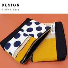 手拿包 Canvas pouch bag yellow color YKK zipper 化妝包/收納袋