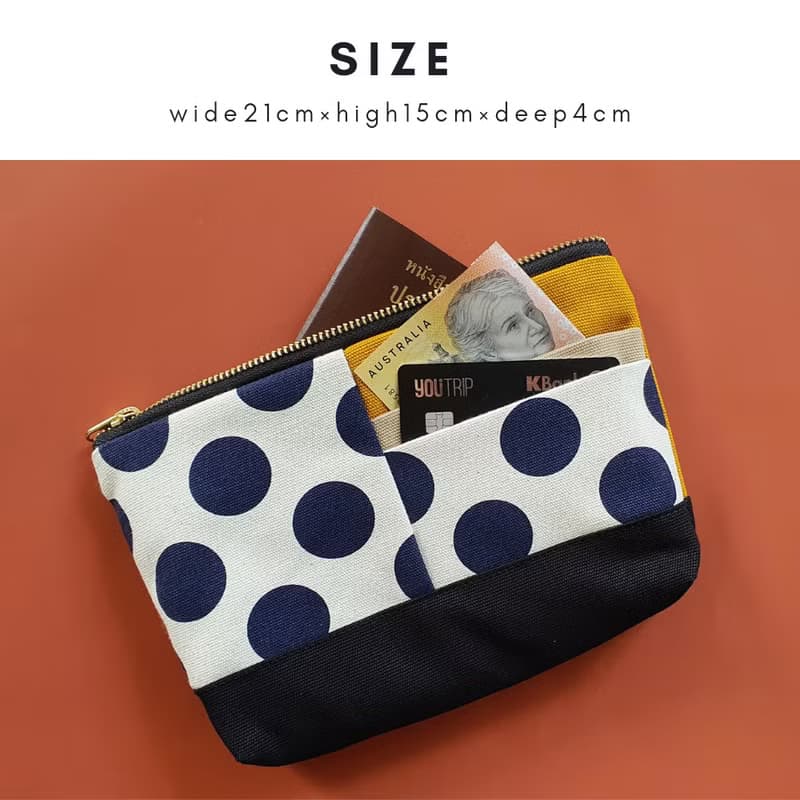 手拿包 Canvas pouch bag yellow color YKK zipper 化妝包/收納袋