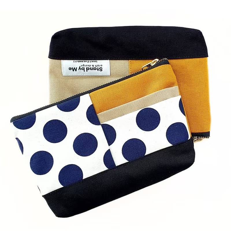 手拿包 Canvas pouch bag yellow color YKK zipper 化妝包/收納袋